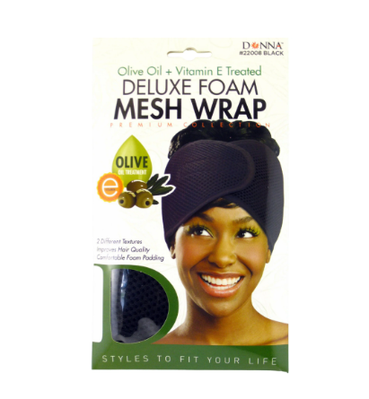 Donna Deluxe Olive Oil Foam Mesh Wrap + Vitamin E Treatment - Black